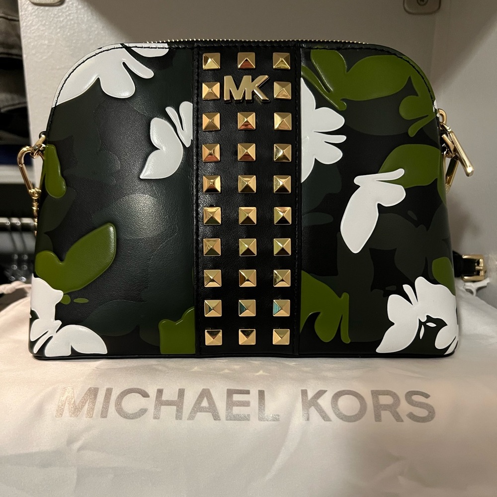 Michael Kors camouflage butterfly Dome bag NWT